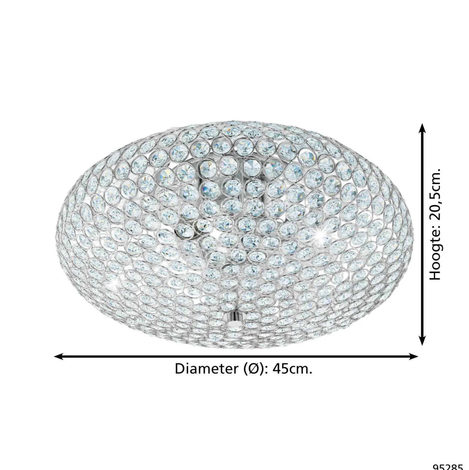 Eglo Taklampa Clemente Stål Krom | 450mm - Passande För 3x E27