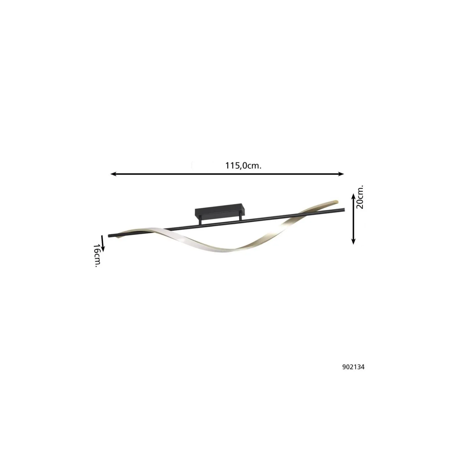 Eglo Taklampa Conaprato Stål Brushed Mässing, Svart 20W 2500lm - 827-840-865 CCT | Dimbar