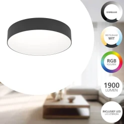 Eglo Taklampa Gallizzi-Z Plast Svart 15W 1900lm - 827-865 Justerbar Vit | 390mm - Dimbar