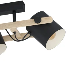 Eglo Taklampa Hornwood Stål Svart Trä | Passande För 4x E27