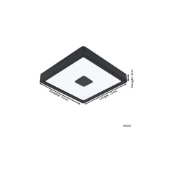 Eglo Taklampa Iphias 2 Stål Svart 17W 2000lm - 830 Varm Vit | IP44
