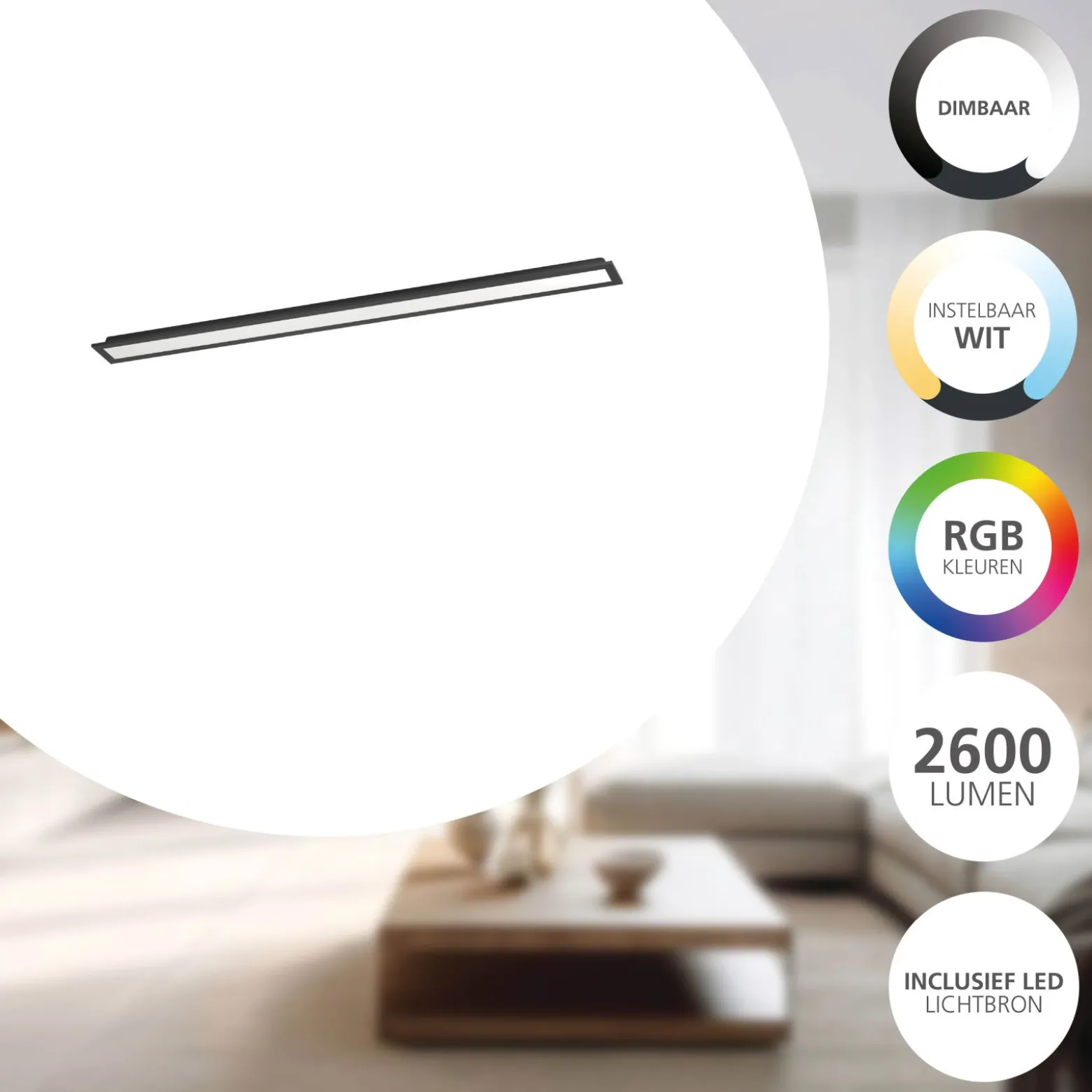 Eglo Taklampa Moradillo-Z Stål Svart 28W 3300lm - 827-865 Justerbar Vit | Dimbar
