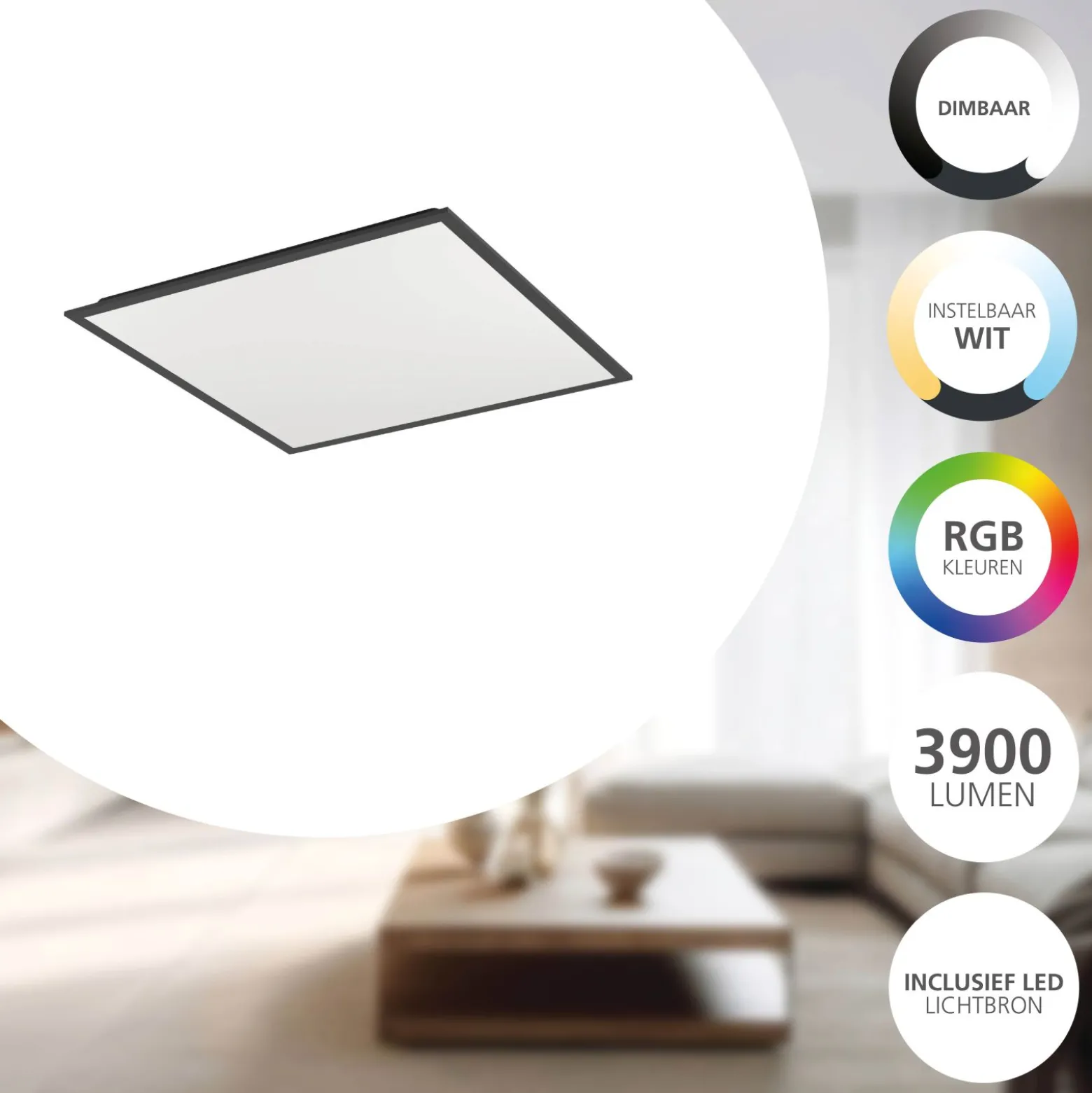 Eglo Taklampa Moradillo-Z Stål Svart 33W 4400lm - 827-865 Justerbar Vit | Dimbar