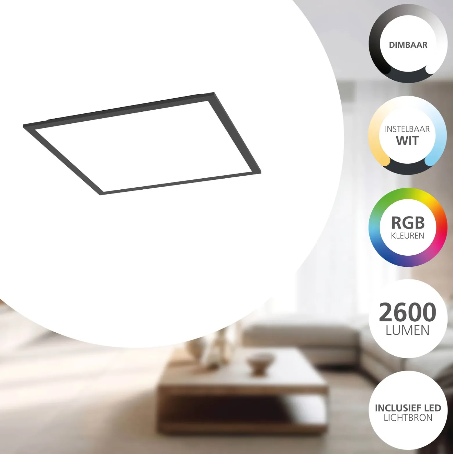 Eglo Taklampa Moradillo-Z Stål Svart 19W 2300lm - 827-865 Justerbar Vit | Dimbar