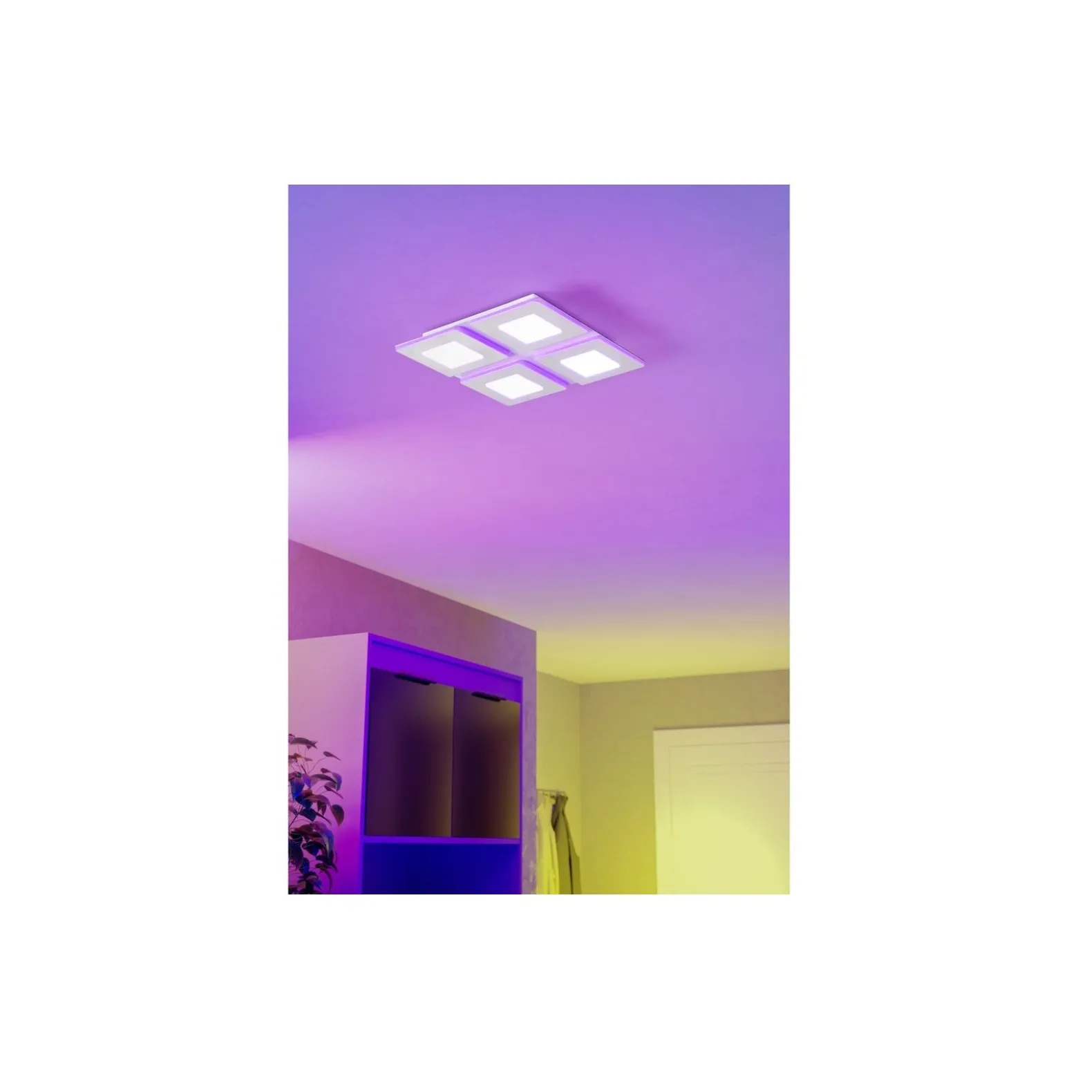 Eglo Taklampa Padrogia-Z Stål Vit 9.7W 1170lm - 827-865 Justerbar Vit + RGB | IP20 - Zigbee Dimbar
