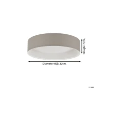 Eglo Taklampa Pasteri Stål Vit 3.6W 320lm - 830 Varm Vit | IP20