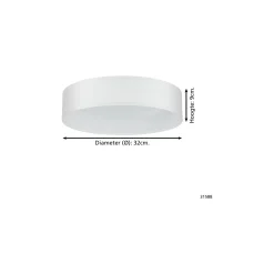 Eglo Taklampa Pasteri Stål Vit 3.6W 320lm - 830 Varm Vit | IP20
