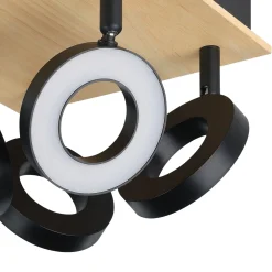 Eglo Taklampa Rielves Trä Svart 4W 500lm - 830 Varm Vit