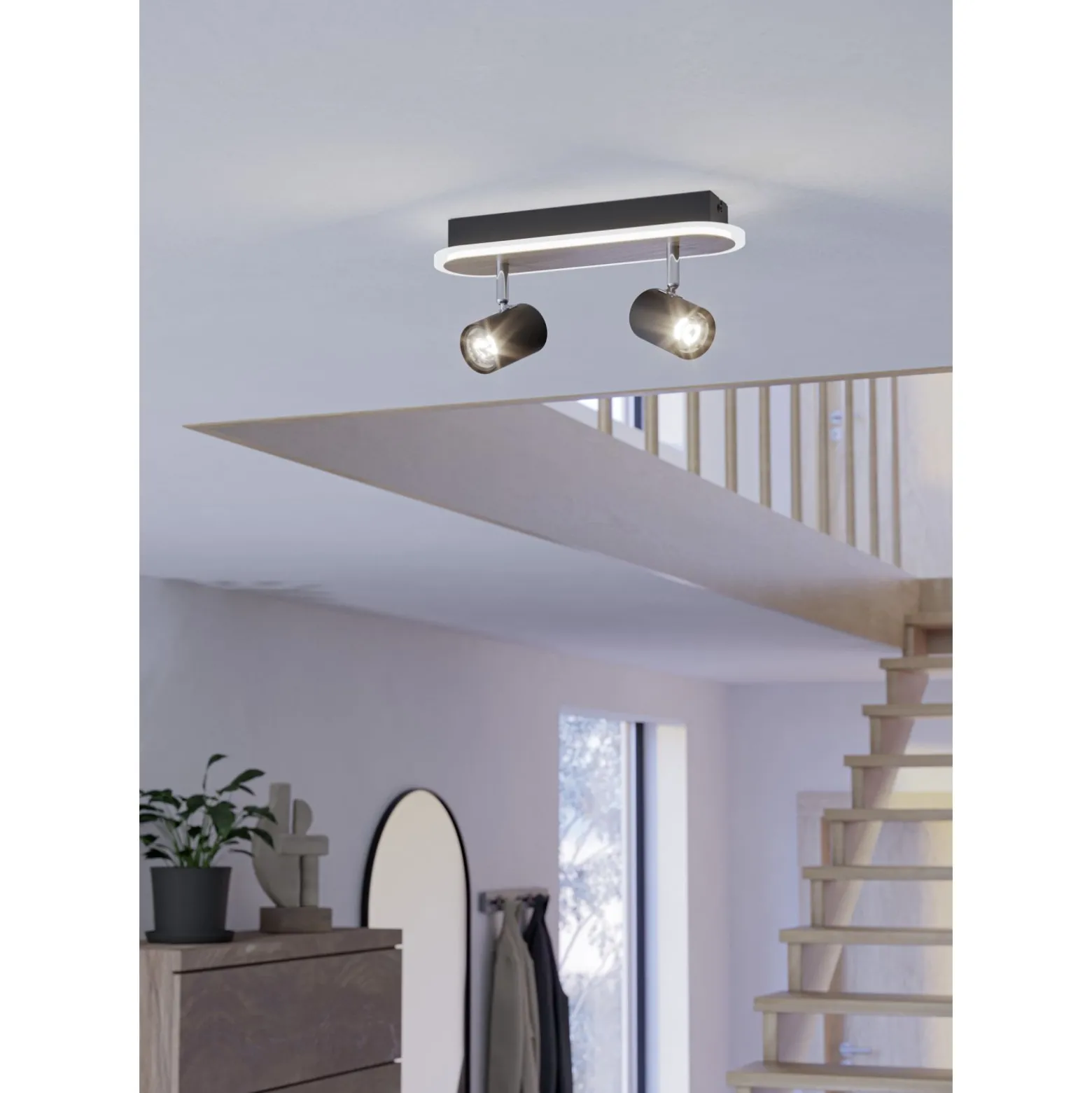 Eglo Taklampa Rimbocchi Stål Svart 12W 1500lm - 830 Varm Vit