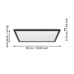 Eglo Taklampa Rovito Plast Svart 17W 2800lm - 827-865 Justerbar Vit | IP44