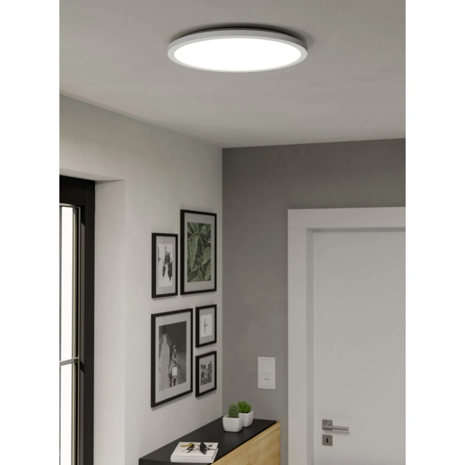 Eglo Taklampa Rovito-Z Plast Vit 18W 2300lm - 827-865 Justerbar Vit | 389mm - IP44 - Dimbar