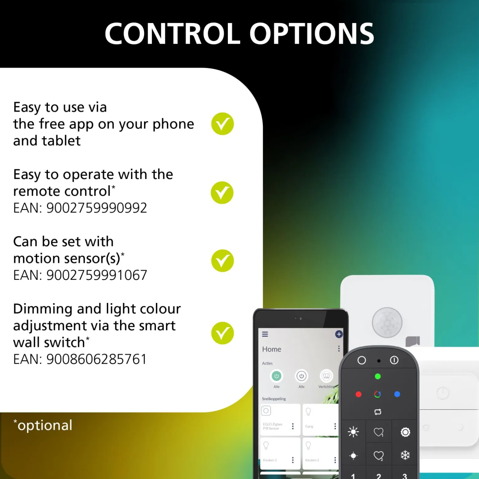 Eglo Taklampa Rovito-Z Plast Vit 17W 2800lm - 827-865 Justerbar Vit | IP44 - Dimbar