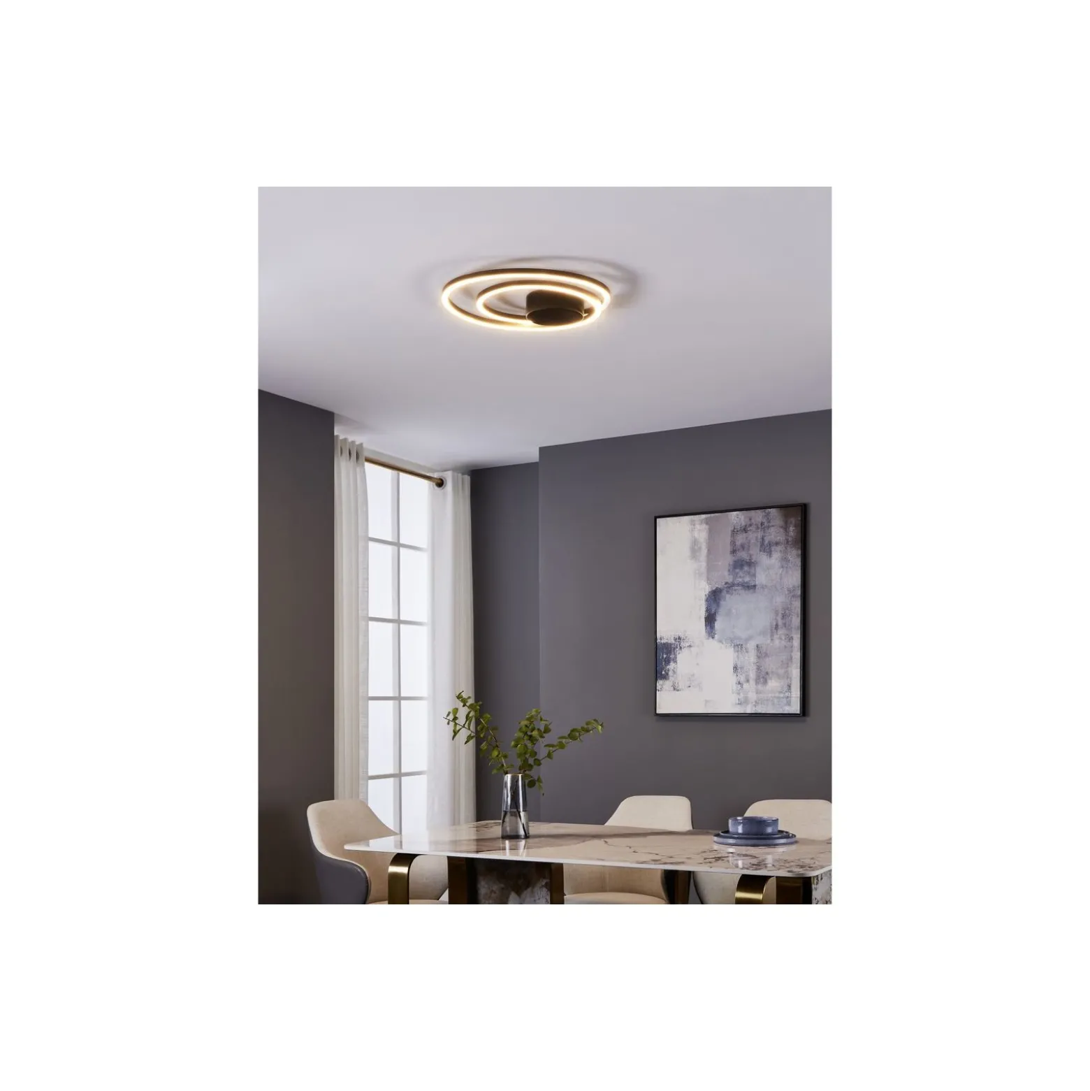 Eglo Taklampa Ruotale Aluminium Stål Svart 36W 4400lm - 830 Varm Vit | IP20