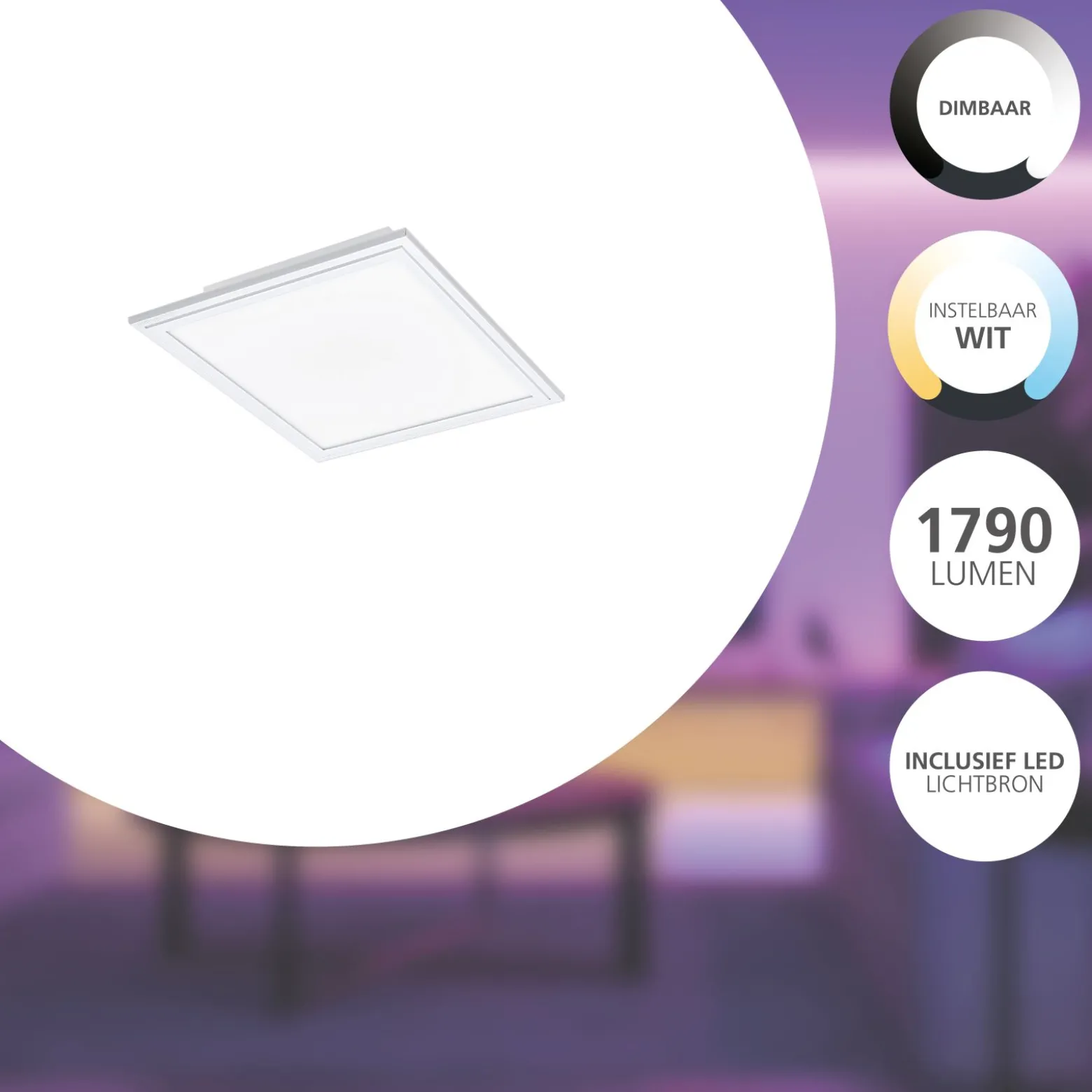 Eglo Taklampa Salobrena-Z Aluminium Vit 15W 1790lm - 827-865 Justerbar Vit | Dimbar