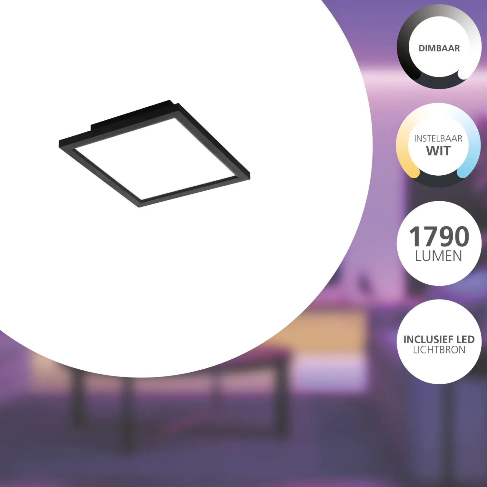 Eglo Taklampa Salobrena-Z Aluminium Svart 15W 1790lm - 827-865 Justerbar Vit | Dimbar