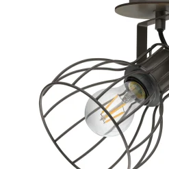 Eglo Taklampa Sambatello Trä Stål Brun Silver | Passande För 2x E27