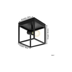 Eglo Taklampa Silentina Stål Svart | IP20 - Passande för 1x E27