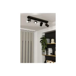 Eglo Taklampa Sorego Stål Svart 4x2.8W 4x250lm - 830 Varm Vit | IP20 - Inkl. 4x GU10