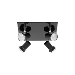 Eglo Taklampa Tamara 1 Stål Svart Krom 4x2.8W 4x250lm - 830 Varm Vit | IP44 - Inkl. 4x GU10