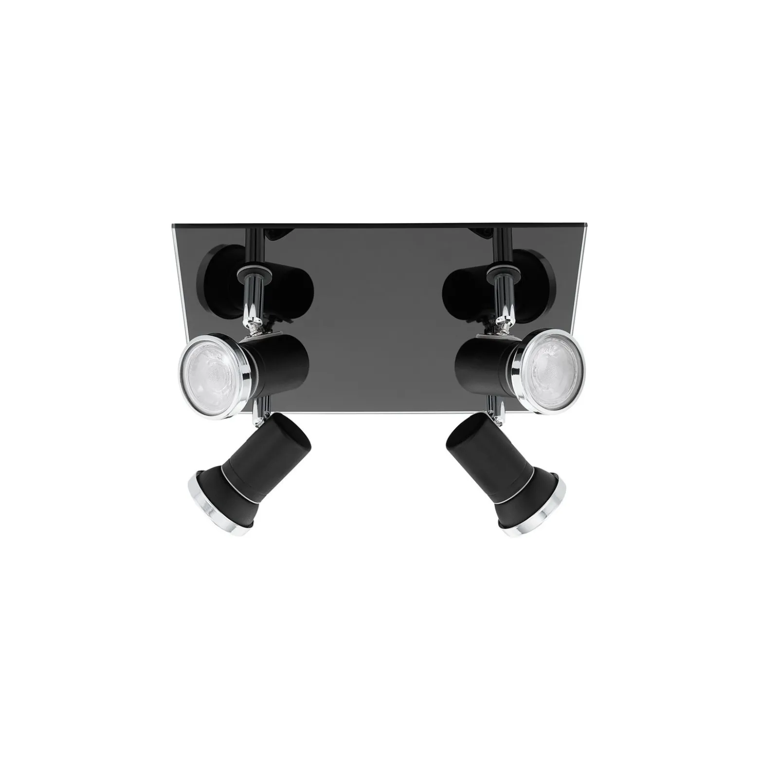 Eglo Taklampa Tamara 1 Stål Svart Krom 4x2.8W 4x250lm - 830 Varm Vit | IP44 - Inkl. 4x GU10