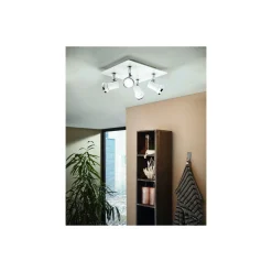 Eglo Taklampa Tamara 1 Stål Vit Krom 4x2.8W 4x250lm - 830 Varm Vit | IP44 - Inkl. 4x GU10