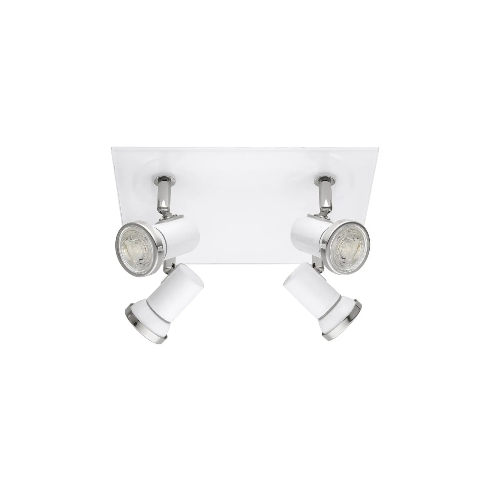 Eglo Taklampa Tamara 1 Stål Vit Krom 4x2.8W 4x250lm - 830 Varm Vit | IP44 - Inkl. 4x GU10
