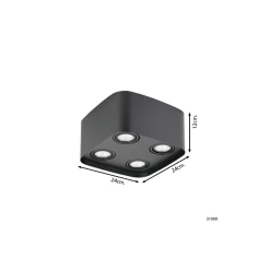 Eglo Tak Spot Arenzano Stål Svart 18.8W 1380lm - 830 Varm Vit | Dimbar - Passande för GU10