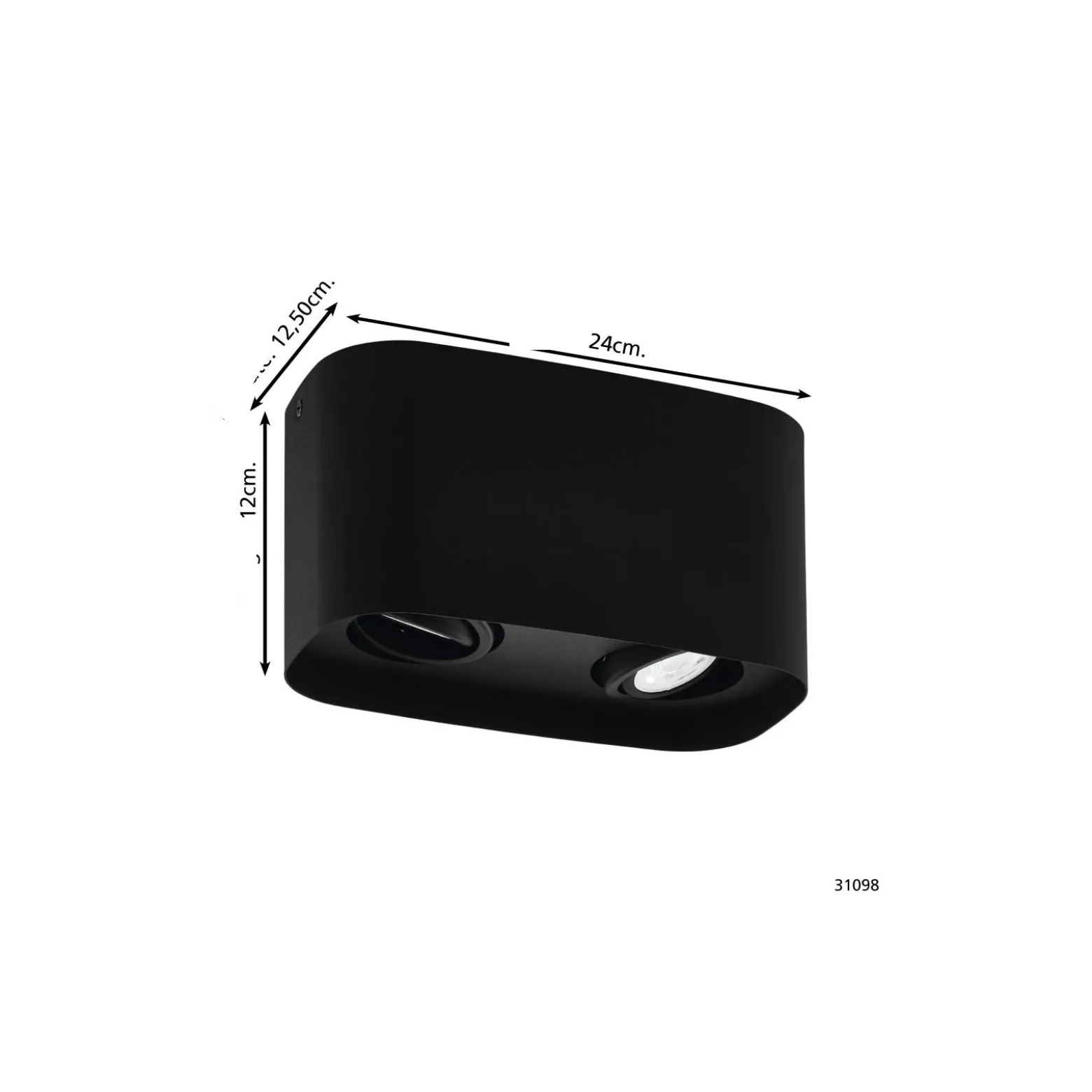 Eglo Tak Spot Arenzano Stål Svart 9.4W 690lm - 830 Varm Vit | Dimbar - Passande för 2x GU10