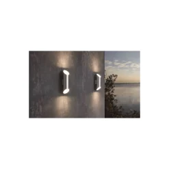 Eglo Vägglampa Agolada Utomhus Rostfritt Stål Grå Up & Down 7.4W 660lm - 830 Varm Vit