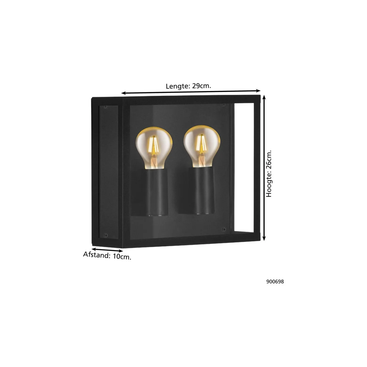 Eglo Vägglampa Alamonte 1 Stål Svart | IP44 - Passande för 2x E27