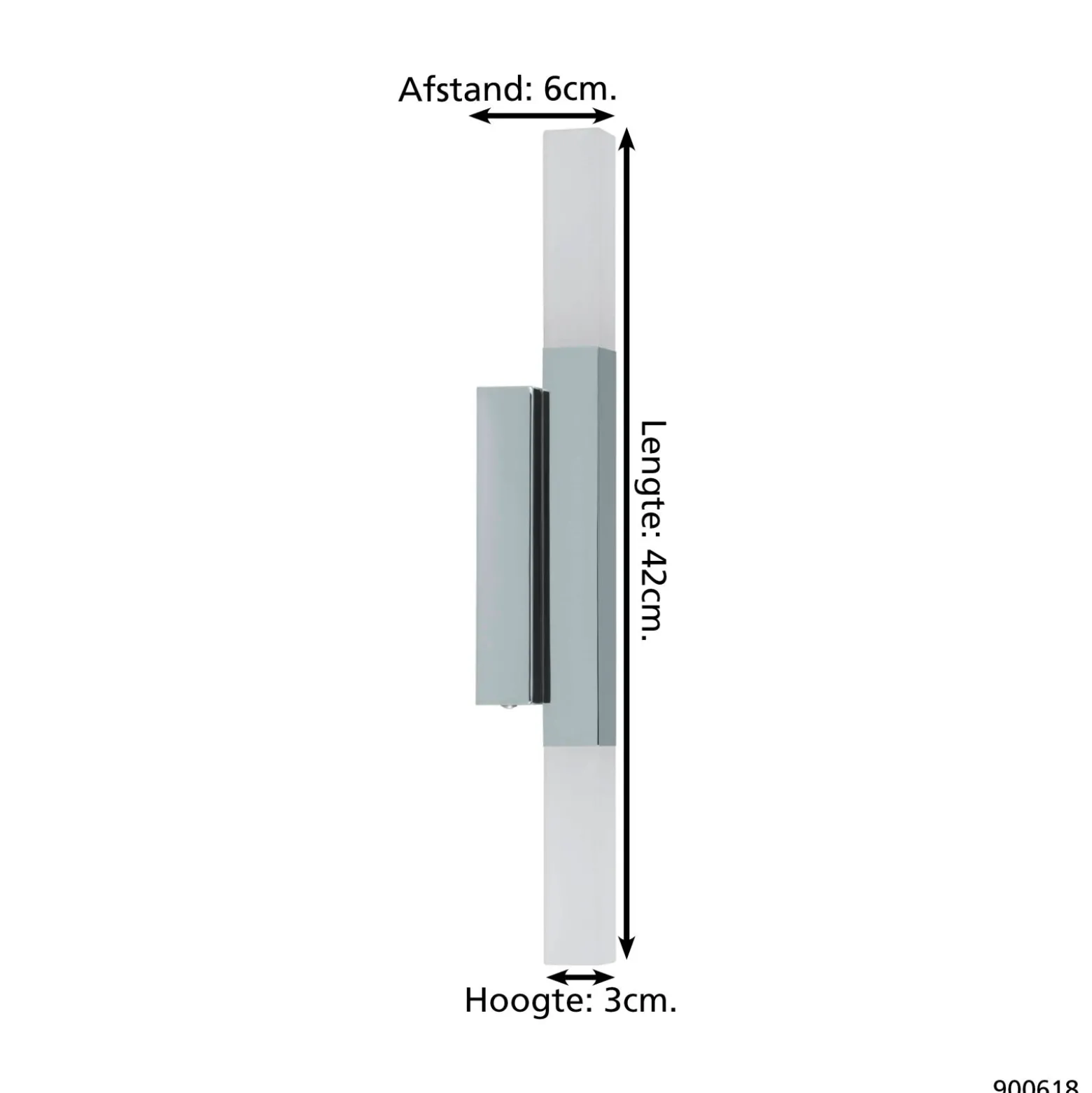 Eglo Vägglampa Alcudia Aluminium Stål Krom 55W 1200lm - 830 Varm Vit | IP44