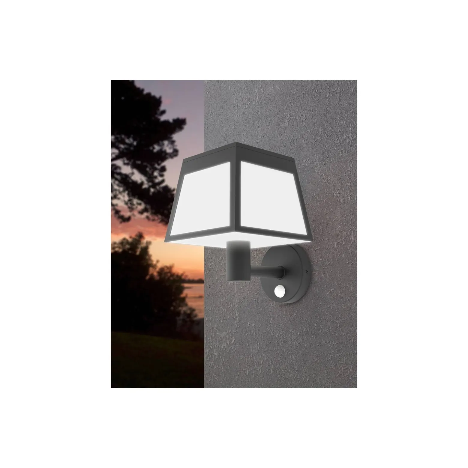 Eglo Vägglampa Altilia Solar Svart 7W 800lm - 830 Varm Vit | IP65 - Rörelsesensor
