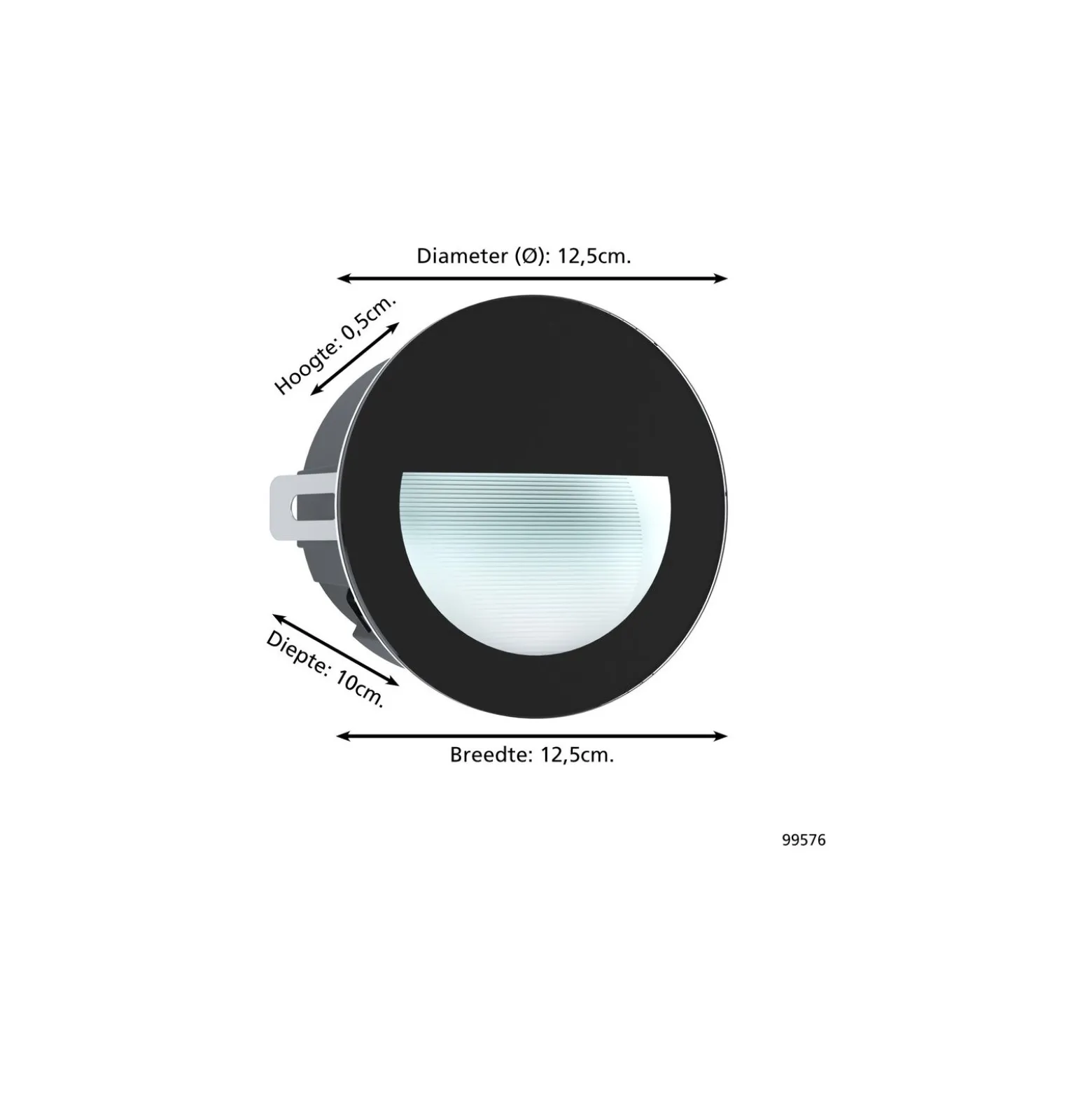 Eglo Vägglampa Aracena Aluminium Svart 2W 300lm - 840 Kallvit