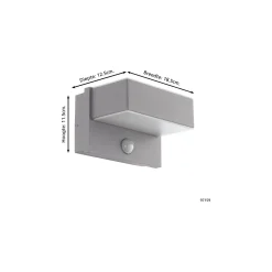 Eglo Vägglampa Azzinano Stål Silver Up & Down 5W 700lm - 830 Varm Vit | IP44 - Rörelse- och Ljussensor