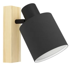 Eglo Vägglampa Batallas Trä Svart | Passande För 1x E27