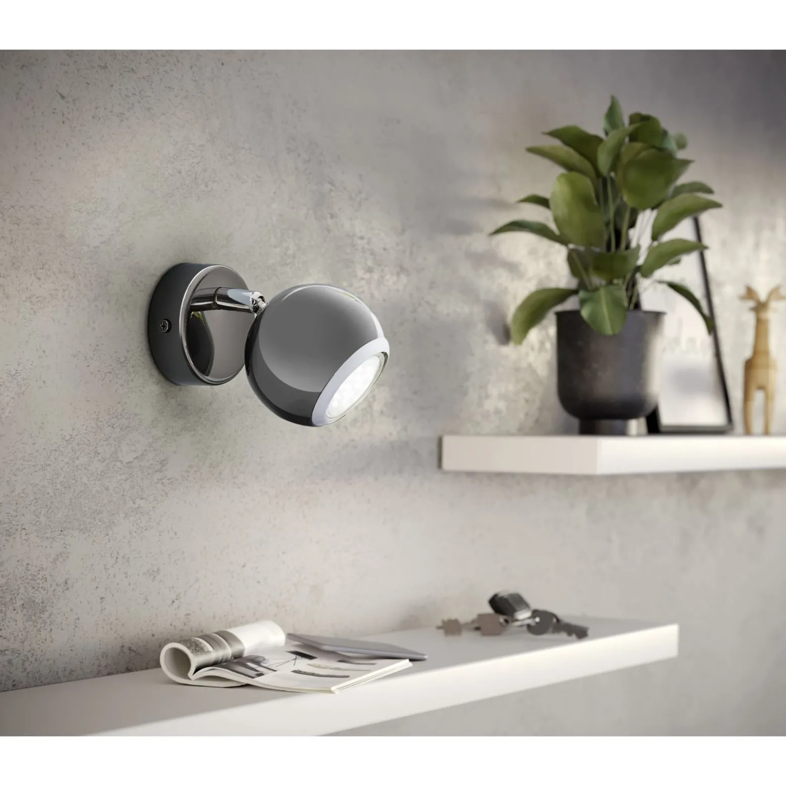 Eglo Vägglampa Bimeda Stål Krom 2W 250lm - 830 Varm Vit