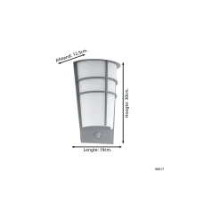 Eglo Vägglampa Breganzo 1 Stål Silver 2W 230lm - 830 Varm Vit | IP44 - Rörelse- och Ljussensor