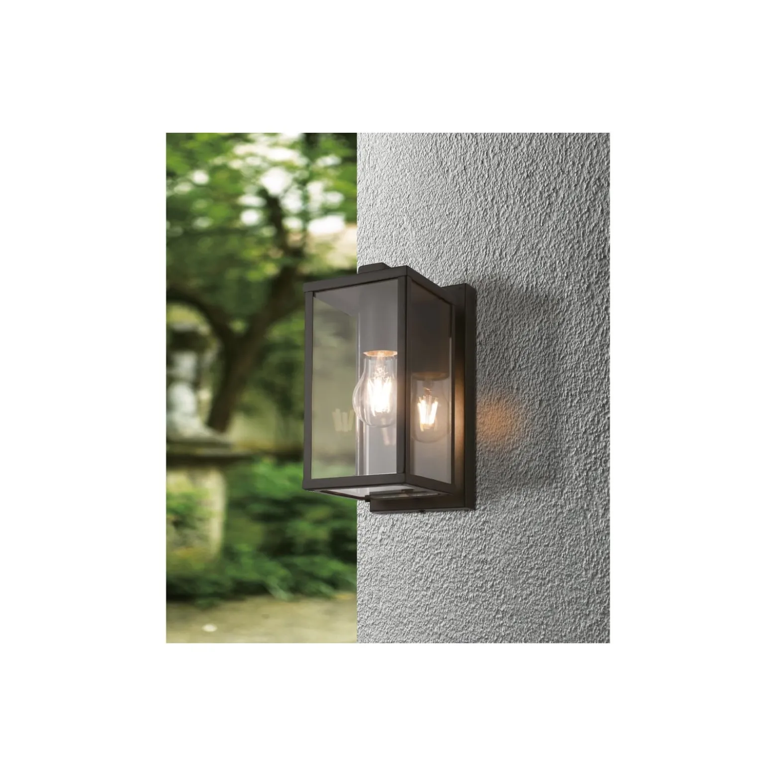 Eglo Vägglampa Budrone Stål Svart | IP44 - Passande för 1x E27