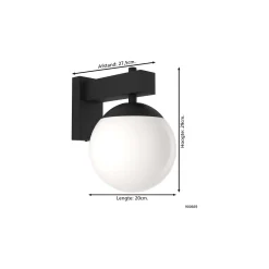 Eglo Vägglampa Bufalata Stål Svart | IP54 - Passande för 1x E27