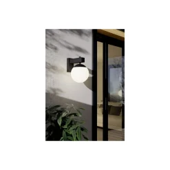 Eglo Vägglampa Bufalata Stål Svart | IP54 - Passande för 1x E27