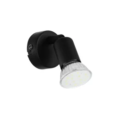 Eglo Vägglampa Buzz-LED Stål Svart 2.8W 250lm - 830 Varm Vit | IP20 - Inkl. 1x GU10