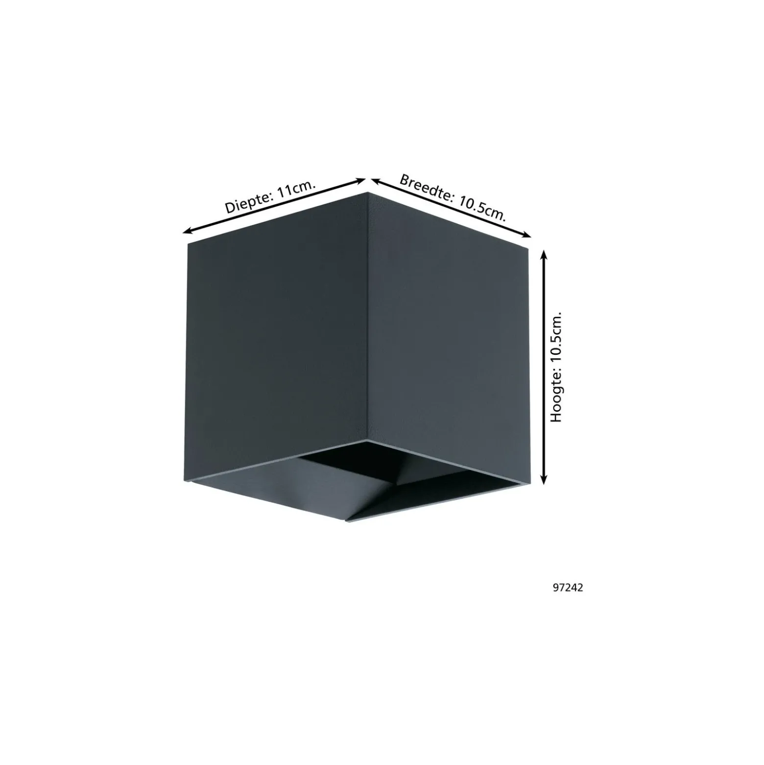 Eglo Vägglampa Calpi Aluminium Antracit Up & Down 3.3W 340lm - 830 Varm Vit | IP44