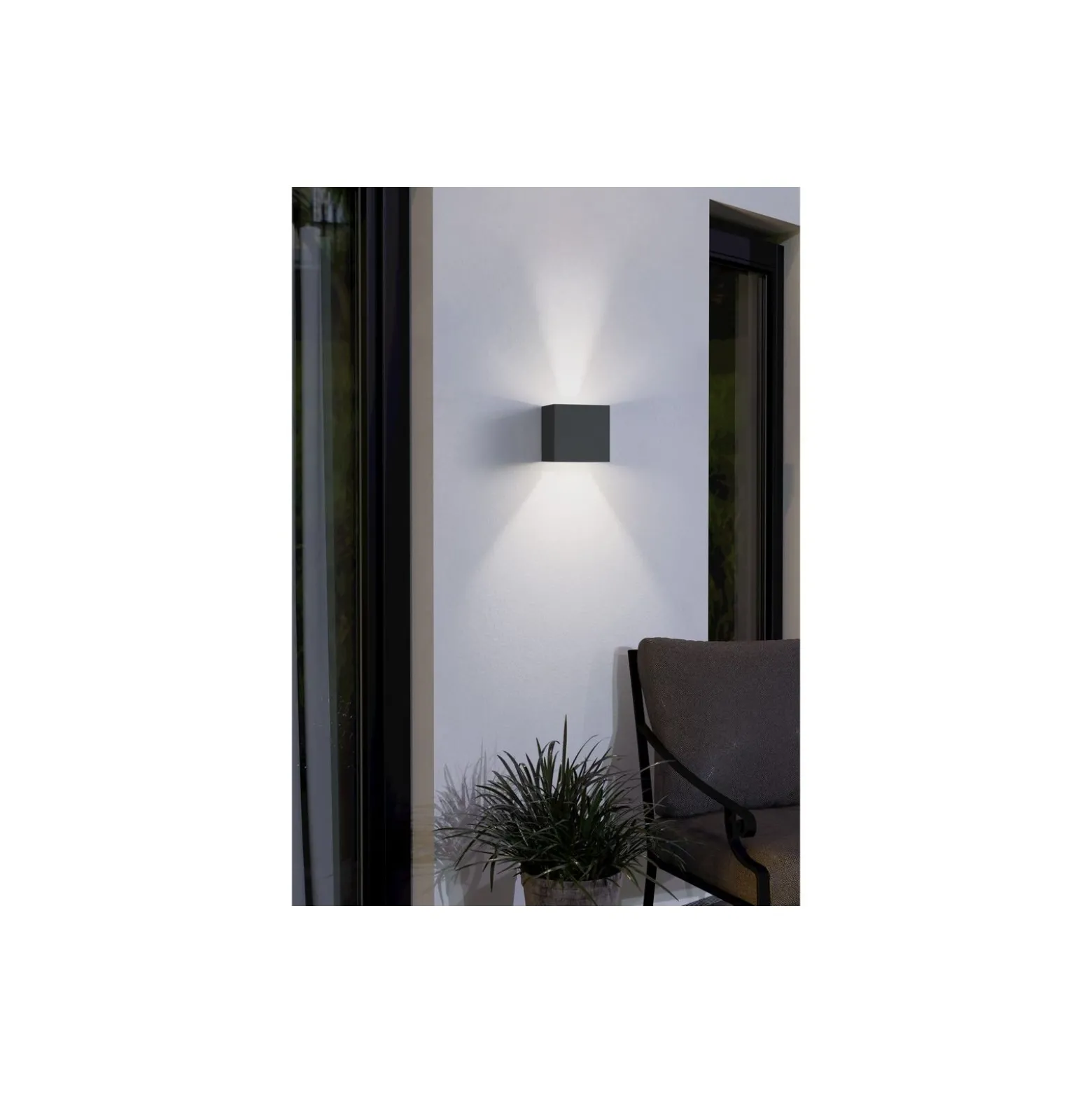 Eglo Vägglampa Calpi Aluminium Antracit Up & Down 3.3W 340lm - 830 Varm Vit | IP44