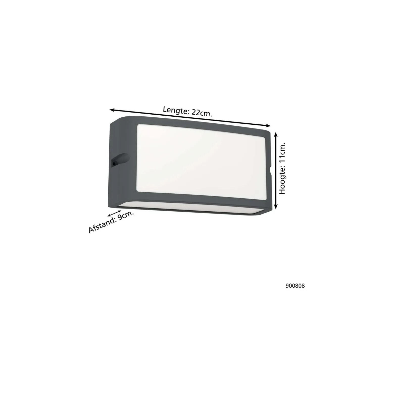 Eglo Vägglampa Camarda Aluminium Antracit 10W 1200lm - 840 Kallvit | IP54