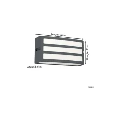Eglo Vägglampa Camarda Aluminium Antracit | IP54 - Passande för 1x E27