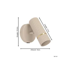 Eglo Vägglampa Caminia Stål Slipad 4.7W 345lm - 830 Varm Vit | IP20 - Inkl. 1x GU10