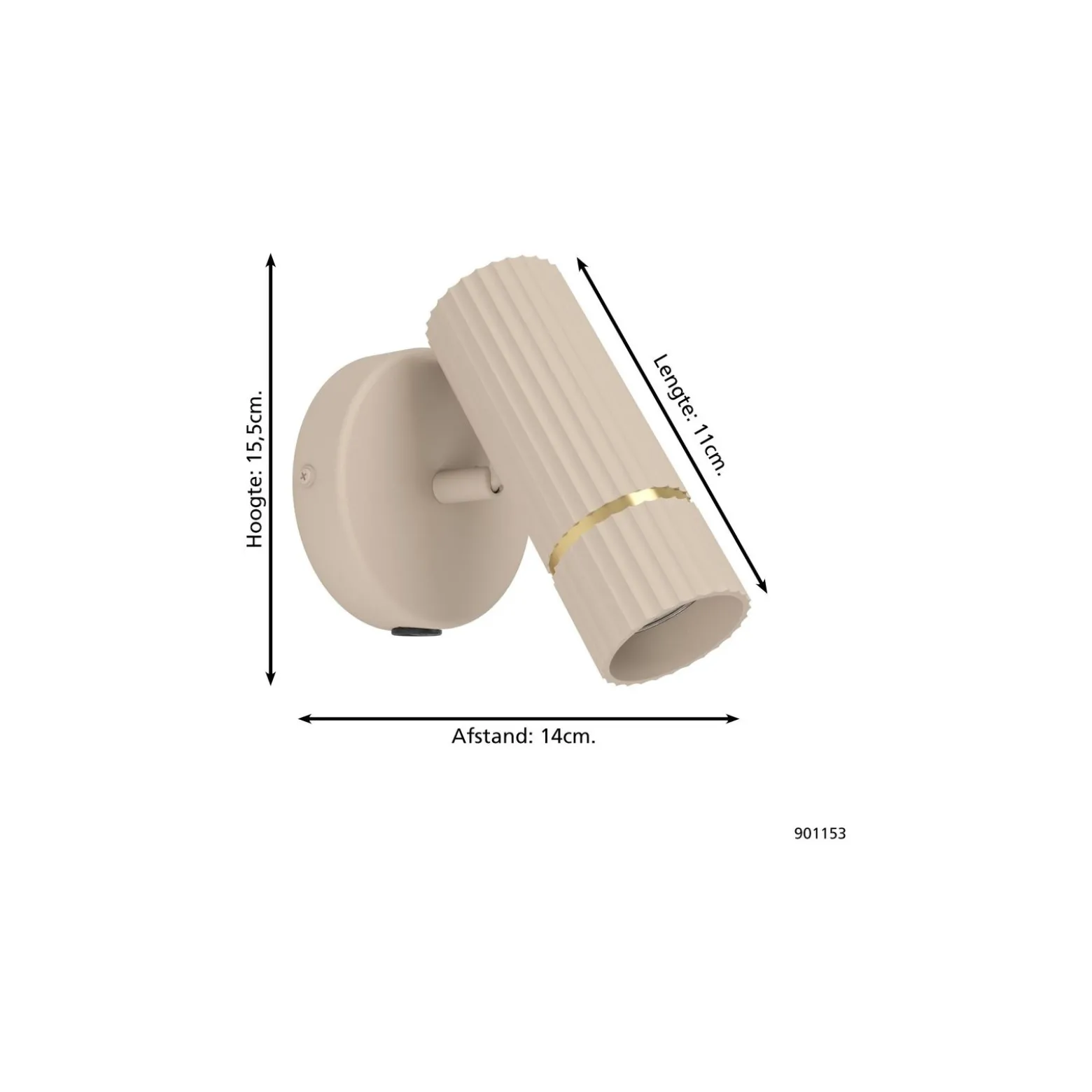 Eglo Vägglampa Caminia Stål Slipad 4.7W 345lm - 830 Varm Vit | IP20 - Inkl. 1x GU10