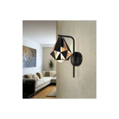 Eglo Vägglampa Carlton 4 Stål Svart Koppar | IP20 - Passande för 1x E27