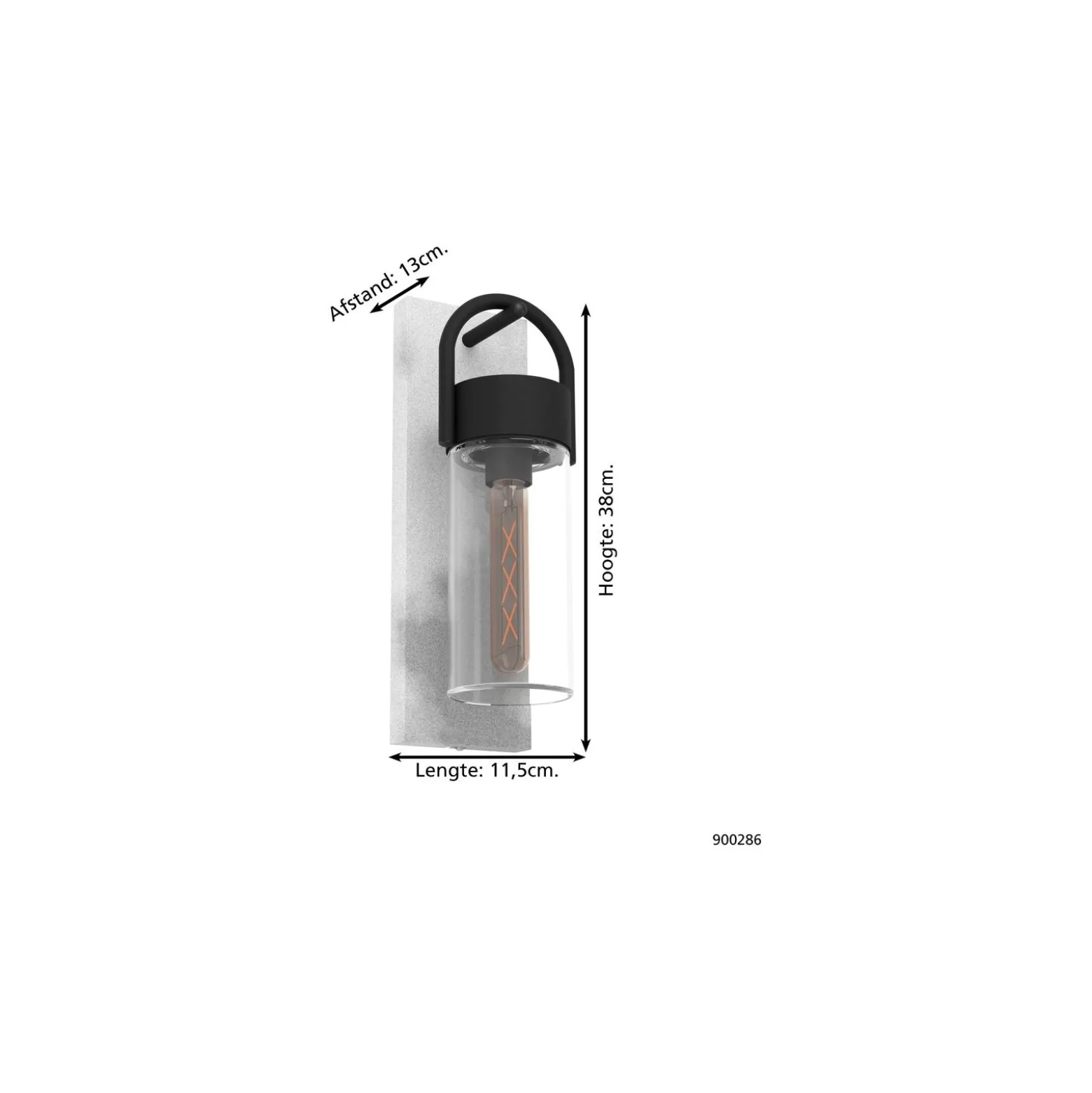 Eglo Vägglampa Carraro Stål Grå | IP44 - Passande för 1x E27