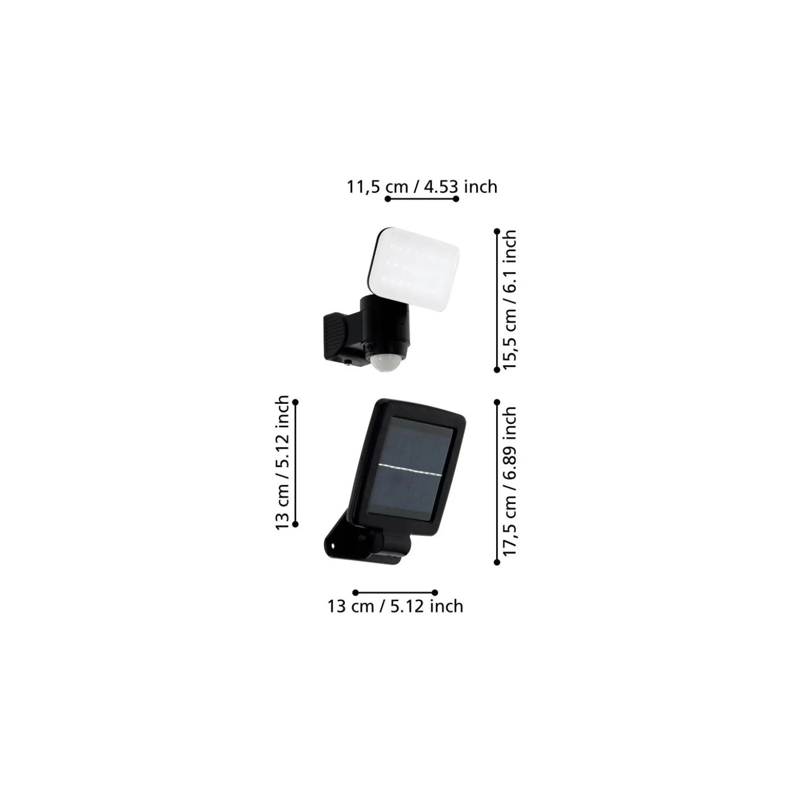 Eglo Vägglampa Casabas Solar Svart 5W 470lm - 865 Dagsljus | IP44